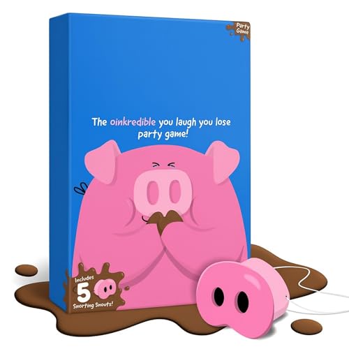 Hilarious Family Party Game, 150 Challenge Cards with 5 Pig