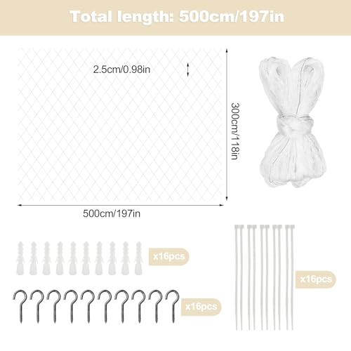 heqxwl Nylon Katzenschutznetz Katzennetz für Balkon Ohne Bohren Transparent Können Zuschneidbar und Bissfest Balkonnetze für Katzen zur Absicherung von Terrasse, Fenster und Türen (3x3 m)