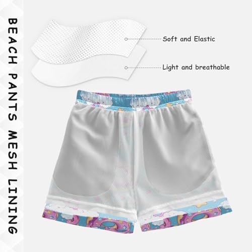 Boccsty Pink Donut Hearts Star Boys Swim Trunks Baby Kids Swimwear Summer Toddler Beach Board Shorts Bathing Suit 2T4