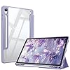 FINTIE Custodia per Samsung Galaxy Tab S10 Lite 2025 /S10 FE /S9 FE 10.9"/S9 11" con S Pen Portapenne - Antiurto Sottile Case Posteriore Trasparente Cover con Auto Sonno/Sveglia, Lilla Viola