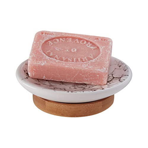 Juego de baño de bambú blanco para eliminar el desorden del lavabo 7