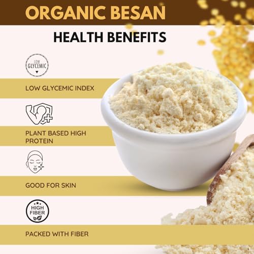 Image of Pure Tree Certified Organic Besan Chana Atta | 5 Kg / 5000 g | Chana Flour | Freshly Milled Fine Besan Organic Gram Flour | Kadalai Maavu | Chana dal flour | Chana Besan