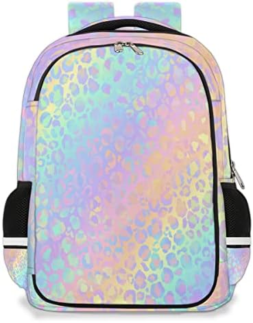 CFERSAN Rainbow Leopard Multifunctional Backpack for girls Durable Laptops Water Resistant College School Travel Backpack Gifts for Men & Women