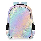 CFERSAN Rainbow Leopard Multifunctional Backpack for girls Durable Laptops Water Resistant College S