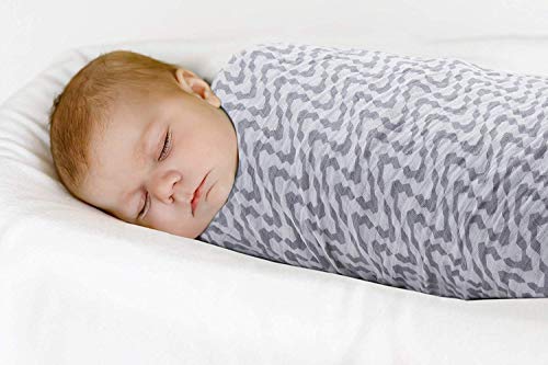 Image of Swaddle Wrap for New Born - Organic Muslin Cloths - Swaddle Baby Blankets Super Soft Wrapping Swaddles[Pack of 3, Zigzag Grey, Polka Grey, Monkey]