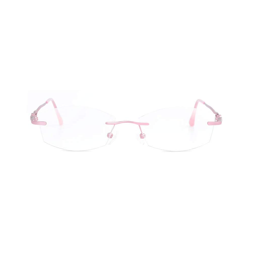 Augenoptik Brille 2.0, Automatische Lese Grad Lesebrille, Frühlings-Scharnier, blaues Licht Blocking Gläser, Anti Glare, UV Fliter Objektiv, Rechteck Brillen (Color : Pink, Size : 1.0)