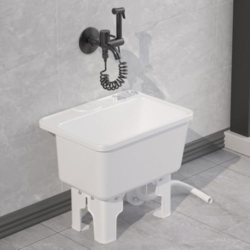 Évier utilitaire autoportant de 23,5 pouces blanc : fini les baignoires salies