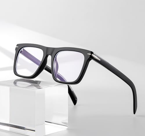 Gleyemor Blue Light Glasses for Men Women Trendy Square Frame Blue Light Blocking Lens Computer Glasses - Image 5