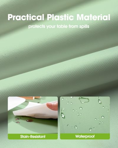 Image of Pureegg Plastic Table Cloth Disposable 84 Inch Round 10 Pack, Sage Green