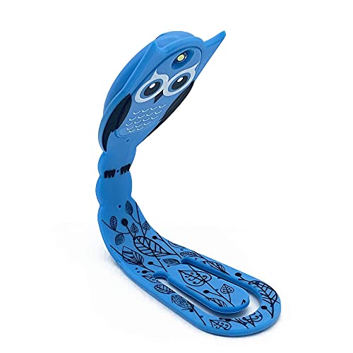 Image of Gifts for Readers & Writers Book Light for Kids, Clip On Reading Light for Bed, 2in1 Flexilight Pals & Bookmark, Small & Lightweight with a Soft Glow, 2 Batteries Included, Owl