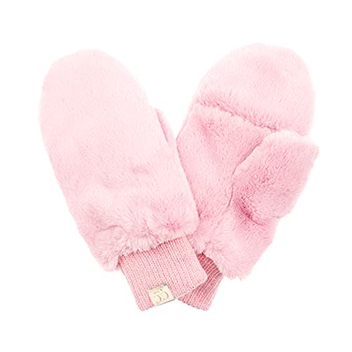 Funky Junque Kids Soft Faux Fur Mittens Convertible Sherpa Lined Fingerless Mitten Gloves for Girls Boys Winter Fall3