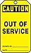 Accuform Signs MDT641CTP Safety Tag, Legend "Caution Out of Service", 5.75" Length x 3.25" Width x 0.010" Thickness, PF-Cardstock, Black on Yellow (Pack of 25)