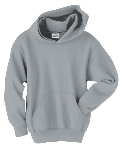 Hanes P473 Youth 7.8 oz. ComfortBlend EcoSmart 50/50 Pullover Hood - Light Steel - L