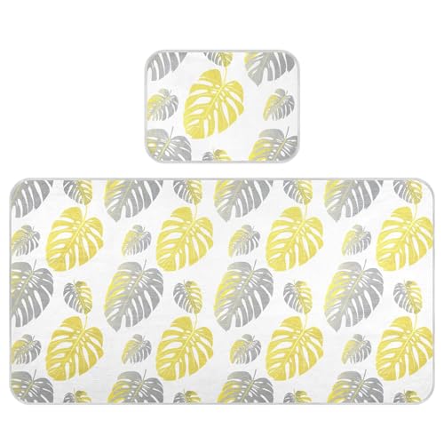 Takiito Monstera Leaves Baby Cooling Mattress Pad, Soft & Breathable Cooling Mat Keep Baby Cool in Summer 28x52 in, Nursery Essential