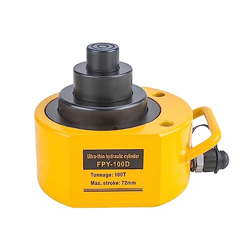 Image of 100T 69mm /2.7 inch Stroke Hydraulic Cylinder Low Profile Jack Multi-Section Ram Jack Lifting Cylinder for Machinery Ship Bridge Construction