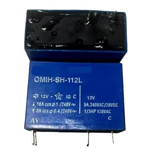 Relé de 12V OMIH-SH-112L de 5 pines para eliminar cortes de corriente en placas electrónicas (5PCS)