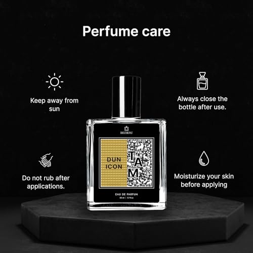 Image of Dun icon + Tam Perfume | SRK's Perfume with Premium Woody & Spicy Scent with Smooth Amber, Leather & Citrus Notes - Long Lasting Perfume for Men & Women - 50ml