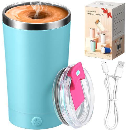 hatisan Self Stirring Coffee Mug With Lid Electric High Speed Self Stirring Mug 400ml Rechargeable...