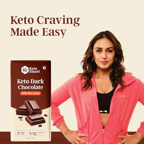 Lo! Foods - Dark Keto Chocolates - 80g | No Added Sugar | Only 0.8g Of Net Carbs Per Serving | Guilt Free Chocolate for Indulgence | Valentine's Chocolate Gift of Dark Chocolates Pack of 2
