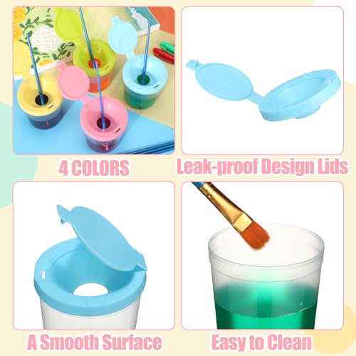 Vasos de pintura antiderrames infantiles perfectos para mesas de manualidades en casa 5