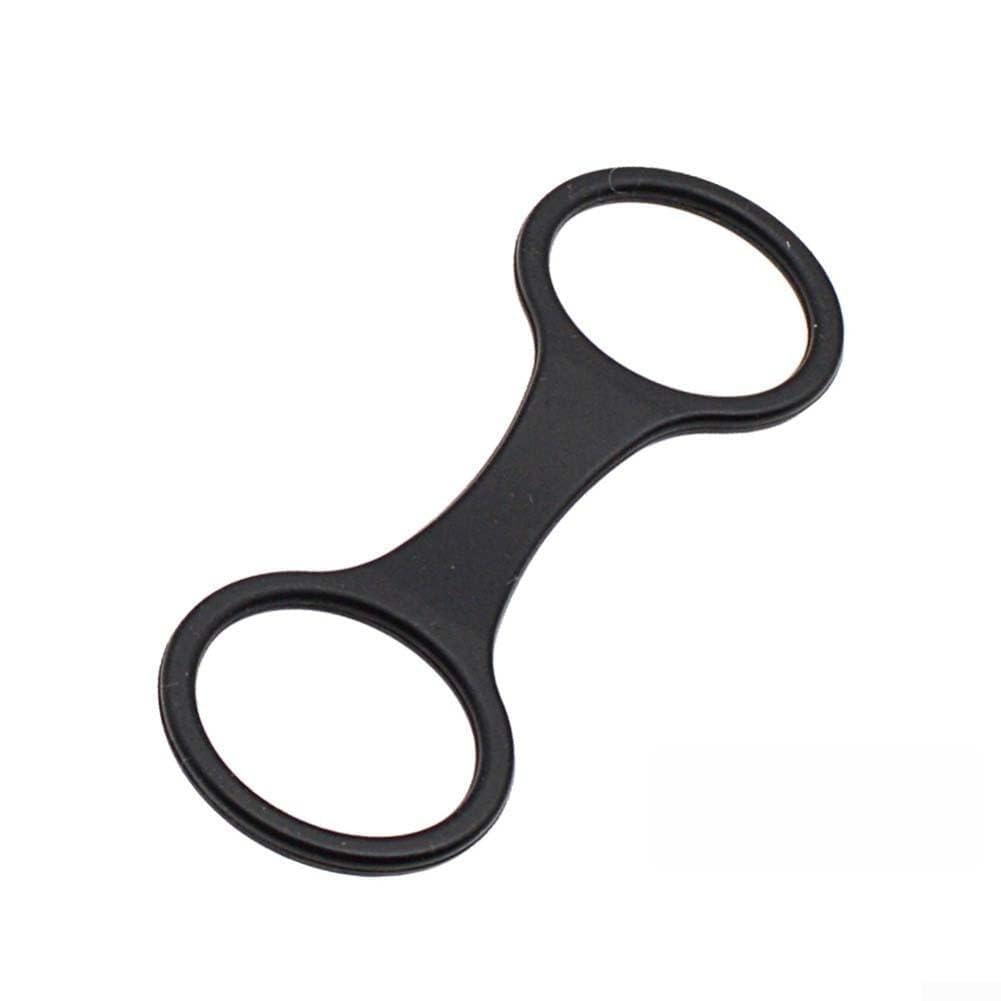 Set di 3 connettori ad anello in silicone a forma di 8 per maschera da snorkeling, clip di fissaggio sicuro per tubo respiratorio, accessori per immersioni, nero