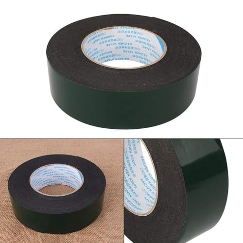 Image of Agatige Foam Tape, 40mm x 10 Meter Double Sided PE Foam Tape Black Sponge Rubber Foam Tape Strong Weatherproof Adhesive Tape 1mm Thickness for Decorative and Trim,Car Filling Mountings,Home Decor