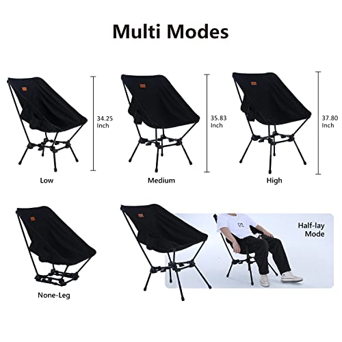 Moon Lence Adjustable Camping Chair For Adults, Folding Chair Heavy Duty For Heavy People - Portable Compact Backpacking Chair Comfortable Lawn Chair Beach Chair #TOP2