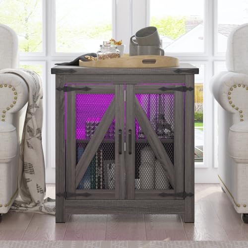 Large Farmhouse End Table with Charging Station
