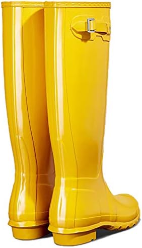 Hunter Original Women's Tall Waterproof Rain Boots (Yellow, US Size 9, Vegan) | Image 3