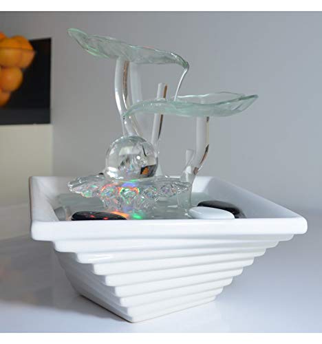 Zen'Light SCFV2FW Flower Fontaine d'Intérieur Blanc 24 x 24 x 27 cm - Image 4