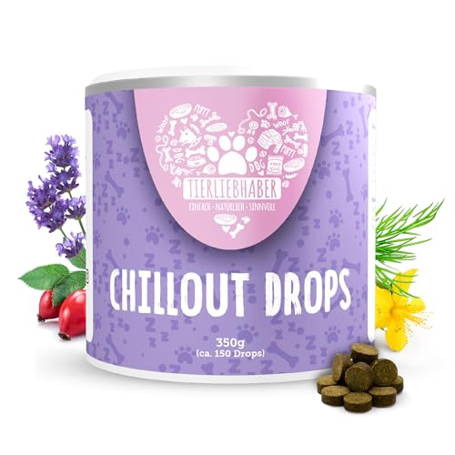 TIERLIEBHABER Chillout Drops – Beruhigungsmittel für Hunde mit Baldrian für den Hund – 100% natürliches Hunde Beruhigungsmittel als Hundeleckerlie – Ca. 150 Chill Out Hundeleckerlies Dog Treats
