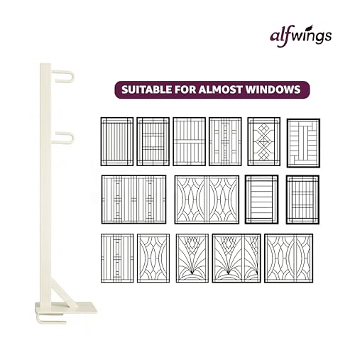 Image of Baby Window Cradle Hanger | Up to 35 Kg Metal Rod | Hook and Paint Protection Shield | White, 100 cm | WCH1mW