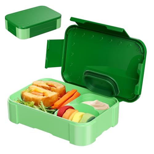 Zeripikfoasp Fiambrera 900ML, Lunch Box con Compartimentos Verde Bento Box Sin BPA, Fiambreras para Microondas y Lavavajillas Lonchera Hermetico para Escuela, Trabajo, Pícnic, Viajes
