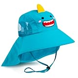 Kids Sun Hat UPF 50+ Boy Girl Protection Hat Wide Brim Beach Hats with Mesh and Adjustable Chin Strap