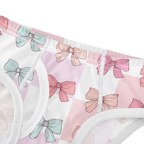 Wusikd Bows Checkered Boys' Underwear Cotton Boys Briefs Soft Toddler Underwear 2T4