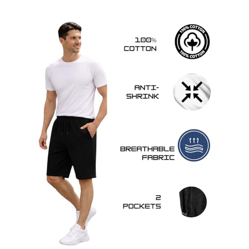 Image of KART BLACK Plus Sizes Men's Cotton Knee Length Shorts(M,L,XL,XXL,XXXL,4XL,5XL Shorts)| Casual and Night Wear Mens Shorts Pack of 3