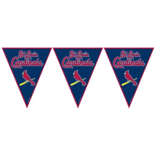St. Louis Cardinals MLB Red & Blue Plastic Pennant Banner - 12' (Pack Of 1) - Perfect For Game Day & Baseball Fans