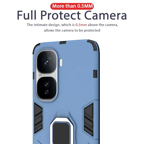 Image of Pikkme D5 Tough Armor Bumper Case | 360 Protection Case | Ring Holder Stand Back Cover for iQOO Neo 10 5G (Blue)