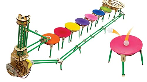 Engenius Contraptions Bounce Marble Run de Cheatwell Games pista de canicas de madera