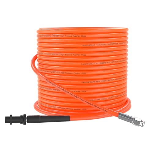 15M Rohrreinigungsschlauch Set für Kärcher, Rohrreinigungs K2 K3 K4 K5 K6 K7 Hochdruckreiniger, Rohrreinigungsset mit Strahldüse, 180 BAR/2600 PSI