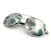 J+S Premium Military Style Classic Aviator Sunglasses, Polarized, 100% UV protection (Medium Frame - Silver Frame/Silver Mirror Lens)
