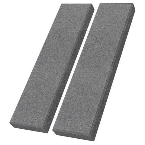 UMIACOUSTICS 2 PCS Fiberglass Acoustic Panels, 48x12x2 Inches Sound Absorbing Panels, Self-adhesive Sound Proof Panels for Studios, Office, Home Theater. (Heather) Cover