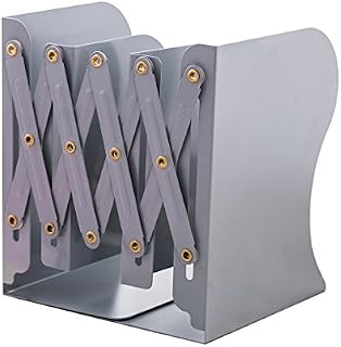 JIARI Simple Nature Style Gray Decorative Metal Iron Bookends Holder Stand Desk Nonskid