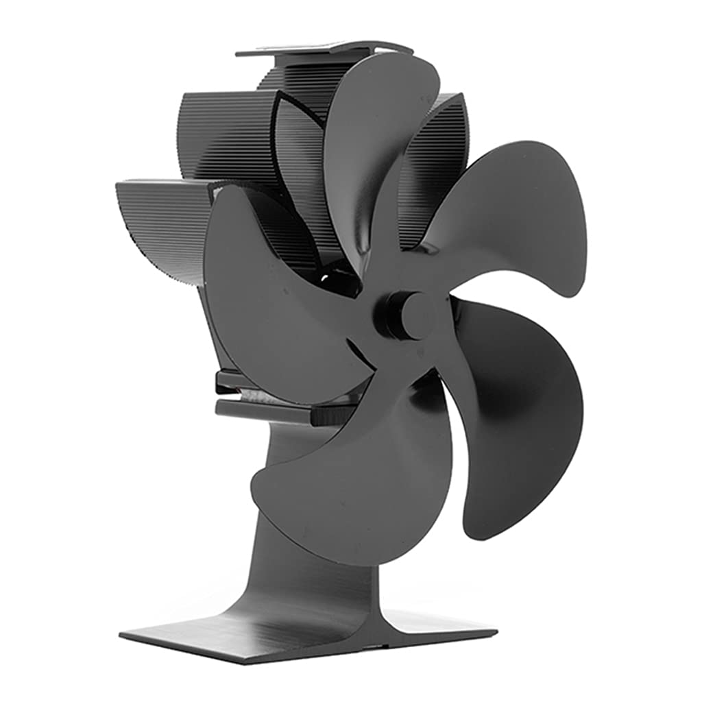 Zxfdsfdbnm Black 5 Stove Fan Heat Powered Fan Quiet Efficient For Wood Log Burning Stove Increase Deal Gift Heat Powered For Wood Burning
