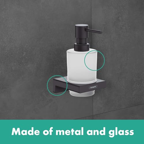 hansgrohe AddStoris - Seifenspender, Lotionspender für Wandmontage, Flüssigseifenspender, verdeckte Befestigung, Badezimmer Zubehör, Brushed Bronze, 41745140 2
