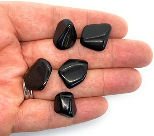 Black Obsidian Small Crystal Tumbled Stones - 5 Pc