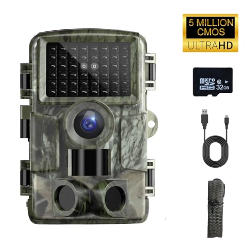 TESPHAN Wildkamera 48MP 4K, Wildkamera mit Bewegungsmelder Nachtsicht, Outdoor Wildtierkamera mit...