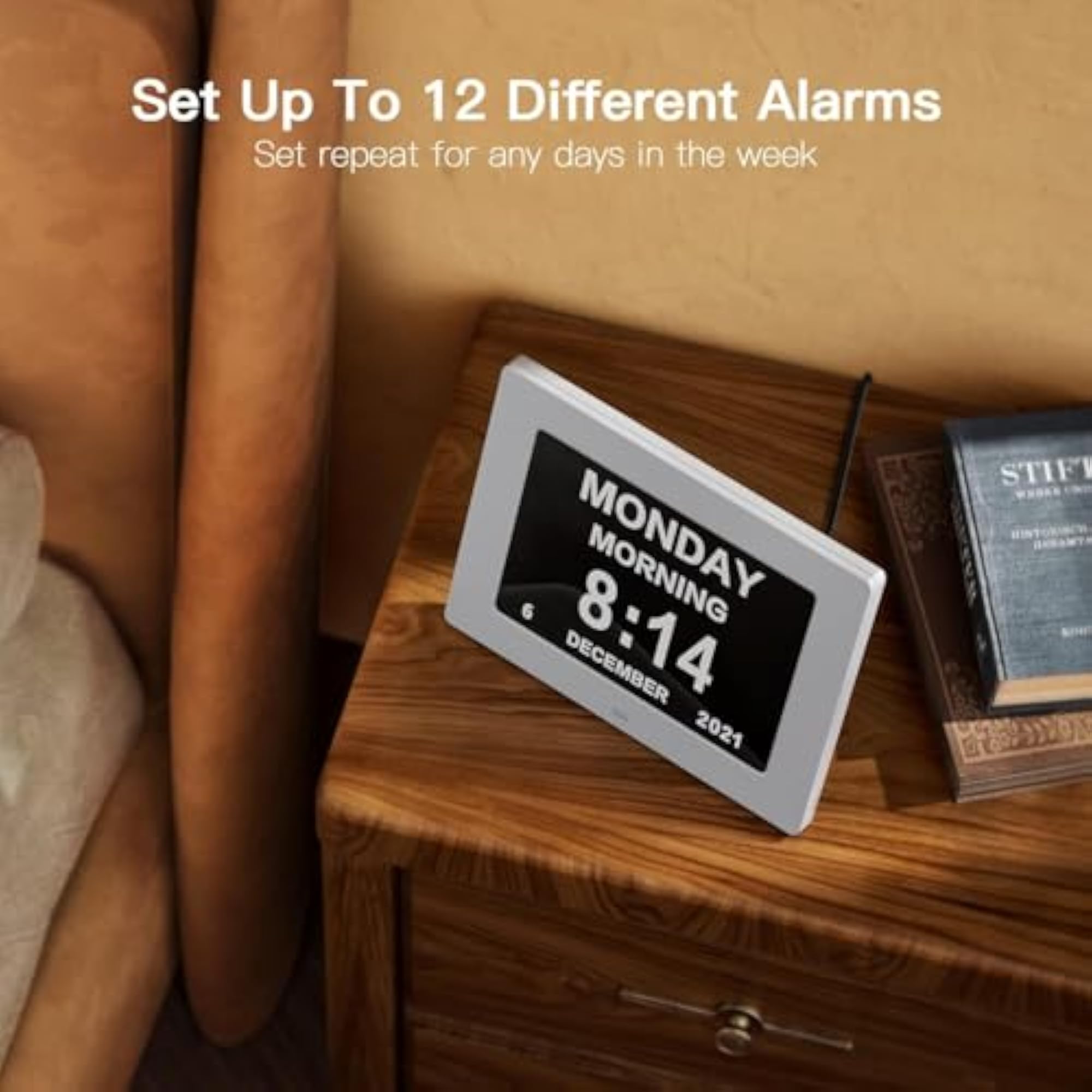 8 Inch Digital Clock with Automatic Brightness Adjustment