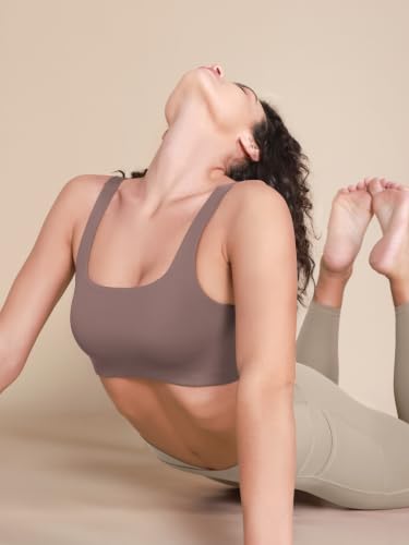 Image of ODODOS Square Neck Sports Bra for Women Wirefree Non Padded Yoga Tank Workout Crop Tops