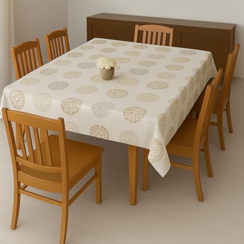 Homerz Premium 6 Seater Waterproof Table Cover, Exact Sizes, Royal Finish (Planet, 54x78 inch- 6 Seater)